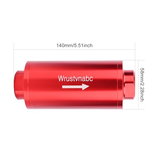 6AN 8AN 10AN Inline Fuel Filter 10 Micron 58MM Aluminum (red, 10Micron) - color: red, size: 10Micron