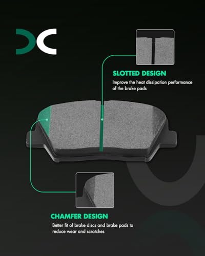 SCITOO Front Rear Disc Brake Pad Set Fit For Hyundai For Santa Fe 2010-2012 - size: Front D1432 & Rear D1439 [8PCS]