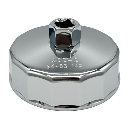 84mm Oil Filter Wrench, 14 Flute Wrench & 1/2Inch Square Drive Flute Oil Filter Removal Tool - size: 84mm 14 Flute