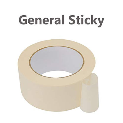 Lichamp Wide Masking Tape 2 inches, 6-Pack White Masking Tape Bulk Multi Pack, General Purpose & High Performance, 1.95 inches x 55 Yards x 6 Rolls (330 Total Yards) - size: 2 inches