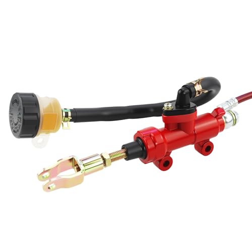 PRO BAT Rear Hydraulic Brake Assembly Caliper Master Cylinder Kit Go Kart - color: Red-1