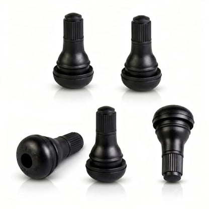 5 Pcs TR412 Black Short Tubeless Rubber Snap-in Tire Valve Stems