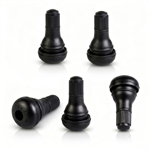 5 Pcs TR412 Black Short Tubeless Rubber Snap-in Tire Valve Stems