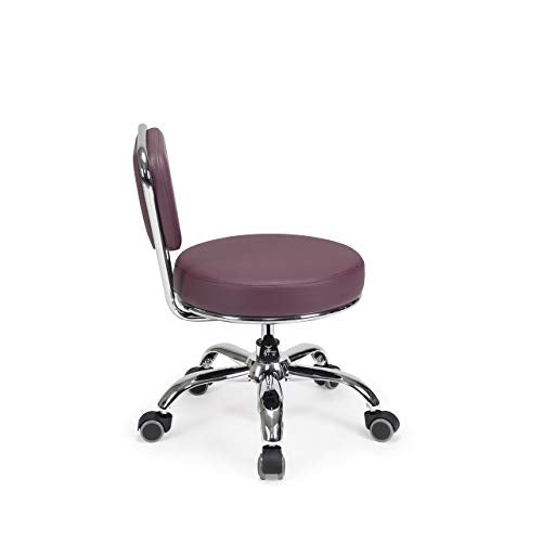 Dayton Home Office/Garden Rolling Seat (Burgundy) Pneumatic, Short Stool with Adjustable Height 13"-15", Perfect for Home Office, Gardening, Garage Mechanic, School and Lab - color: Burgundy