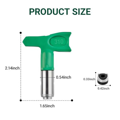 208 Fine Finish Low Pressure Airless Spray Tip, Pattern Size 4 in to 6 in - style: 208