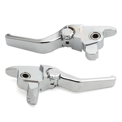 Motorcycle Levers Brake Clutch Handle Adjustable Lever Fit for Harley 2017-2020 Touring Road Glide Road King Electra Glide Street Glide 2019-2020 Trike Tri Glide Freewheeler (Short, Chrome) - color: Chrome