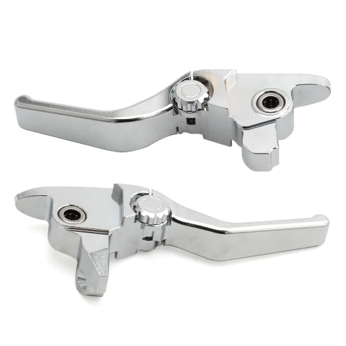Motorcycle Levers Brake Clutch Handle Adjustable Lever Fit for Harley 2017-2020 Touring Road Glide Road King Electra Glide Street Glide 2019-2020 Trike Tri Glide Freewheeler (Short, Chrome) - color: Chrome