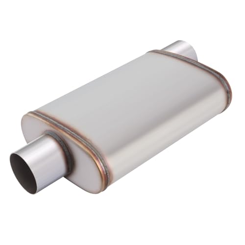 LCGP 3 in Universal Muffler, Performance Chamber Exhaust Muffler, 3" Center In/Offset Out, 20" Overall Length Straight-Through Performance with Stainless Steel Muffler for Truck, Cars(3''Inlet/Outlet) - color: Center In / Offset Out, size: 3 Inch