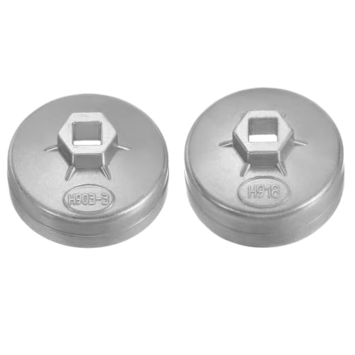 HARFINGTON 2pcs Oil Filter Cap Wrench 15 Flute 74mm Inner Dia 1/2" Square - size: 15 Flute 74mm