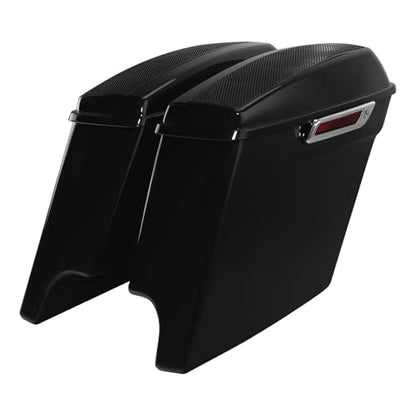 TCT-MOTORPARTS 5" Extended Hard Saddlebags 5" x 7" Speakers Cutout Fit For Harley 2014-2024 Touring Road King, Road Glide, Street Glide, Electra Glide, Ultra-Classic - color: 5" Extended Saddlebags w/5x7" Speakers Lids