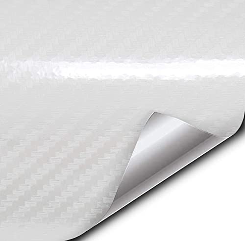 VVIVID Epoxy High Gloss Carbon Vinyl Automotive Wrap Film DIY Easy to Install No Mess (1ft x 5ft, White) - color: White, size: 1ft x 5ft