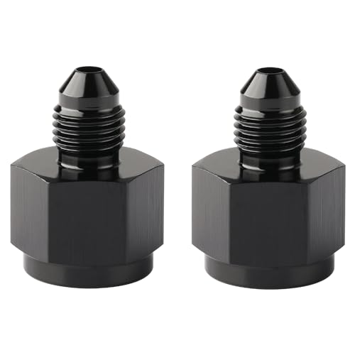6AN Female to 3AN Male Flare Reducer Adapter Fitting Connector Aluminum Black, Pack of 2 - color: Black - 2pcs, size: 6AN Female to 3AN Male