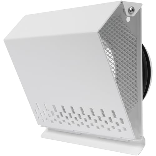 Vent Systems 4" Inch Air Supply Vent Cover with Rubber Gasket - White Galvanized Steel - Robust Weatherproof Outdoor Air Intake Box - Duct or Surface Mounting - Rain and Snow Protection - color: White, size: ø4" Inch - Supply