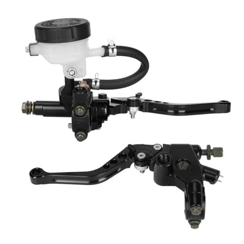 Motorcycle 7/8" 22mm Brake Clutch Pump Lever with Hydraulic Master Cylinder Reservoir Set Black