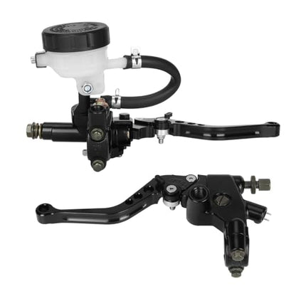 Motorcycle 7/8" 22mm Brake Clutch Pump Lever with Hydraulic Master Cylinder Reservoir Set Black