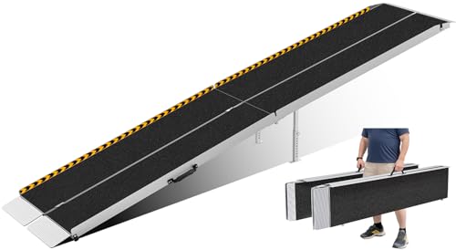 FACHNUO 12FT Wheelchair Ramp with Support Legs, Adaptive Rotatable Tailgat - size: 12FT(Using height 12-36'')