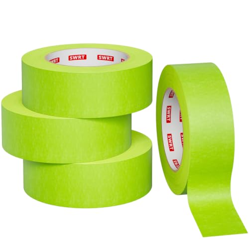 SWRT Green Painters Tape 1.5 Inch x 55 Yards, 4 Rolls, Clean Removal