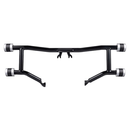 Advanblack Protek Two Step Highway Peg Crash Bar with CNC Slider Fit for 2014-2025 Harley Touring Road Glide Street Glide Electra Glide – Engine Guard Performance Upgrade (Silver CNC w/Carbon Inlay) - color: Silver CNC w/ Carbon Inlay