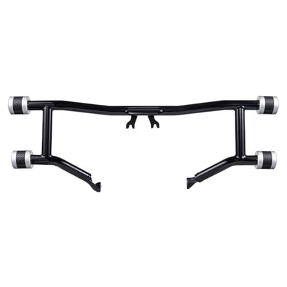 Advanblack Protek Two Step Highway Peg Crash Bar with CNC Slider Fit for 2014-2025 Harley Touring Road Glide Street Glide Electra Glide – Engine Guard Performance Upgrade (Silver CNC w/Carbon Inlay) - color: Silver CNC w/ Carbon Inlay