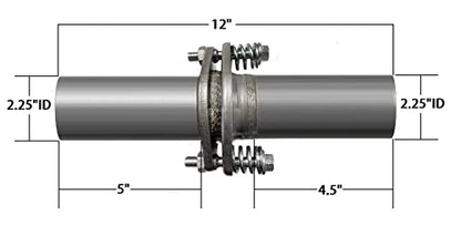 Exhaust Spherical Joint Repair Flange Spring Bolt Kit 2.25" 12" Long | Stainless Steel | Northeastern Exhaust - size: 2.25" ID x 12" Long