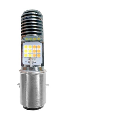 9-16V H4 LED Motorcycle Headlight Bulbs, Super Bright 3030 Chips Bulb Halogen Lamp Replacement, Waterproof High/Low Beam LED Headlight Bulb for Most Motorcycles ATVs (BA20D, White & Yellow) - color: BA20D, White & Yellow