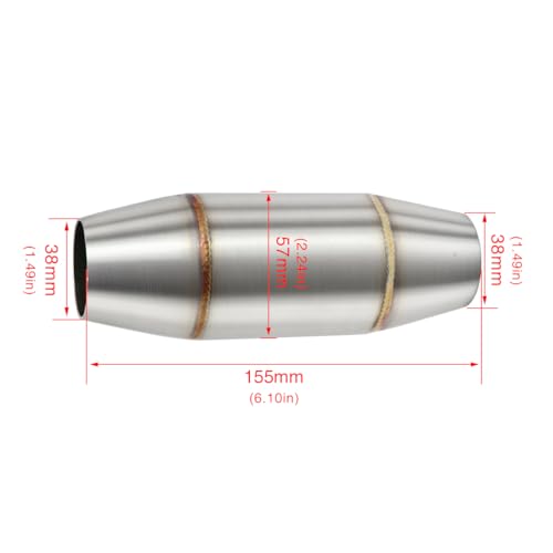 Exhaust Pipe Resonator Baffle Muffler DB Killer Quiet Mid Pipe Expansion Chamber Silencer Noise Eliminator Deadener for Motorcycle ATV UTV Go Kart (B), SCL-2018070016 - size: B