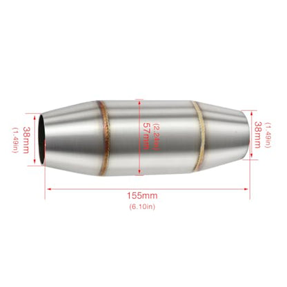 Exhaust Pipe Resonator Baffle Muffler DB Killer Quiet Mid Pipe Expansion Chamber Silencer Noise Eliminator Deadener for Motorcycle ATV UTV Go Kart (B), SCL-2018070016 - size: B