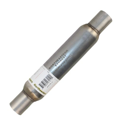 Northeastern Exhaust | Stainless Steel Universal Exhaust Glass Pack Muffler/Resonator (2" ID 2.12 "OD x 17" Long) | Automotive Replacement Part