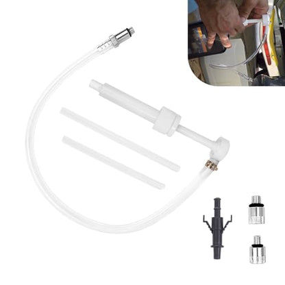 1 Set Fluid Transfer Pump Kit, Transmission Fluid Pump, Auto Change Oil Tool with 3/8 inch Swivel, 8mm 10mm Adapters, 8cc Per Pumps Stroke, Universal for Most Cars, Trucks, SUVs (White)