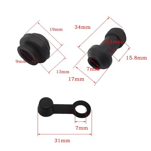 4 Set Disc Brake Caliper Dust Boot Cover Replacement Disc Brake Caliper Rubber Bushing Kit with Seals for Electric Scooter Brake Caliper Assembly GY6 Scooter Motocycle Dirt Bike Street Bike ATV