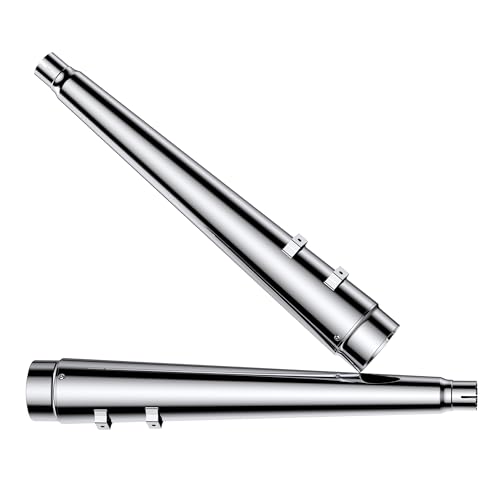 SHARKROAD 4.4" Slip Ons Mufflers Megaphone Style - style: HDMF-MP9506CC, Chrome