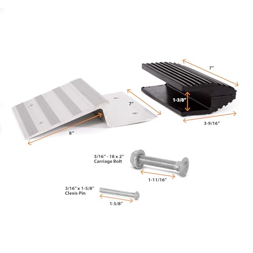 AFA Tooling 2x8 Ramp Kit, Aluminum Ends, Rubber Feet, 1500 lb Capacity - size: 8 Inch