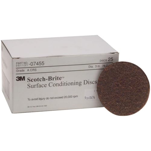 3M Scotch-Brite Surface Conditioning Disc for Sanding – Metal Surface Prep – Hook and Loop – Aluminum Oxide – Very Fine Grit – 5” diam. – Pack of 10