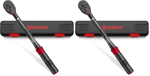 SUERCUP 3/8-Inch Drive Click Torque Wrench - 5-45 Ft-Lb/6.8-61Nm, Dual-Direction Adjustable 72 Tooth Click Torque Wrench for Bike, Motorcycle and Car Repair (Pack of 2) - size: 3/8" 5-45 Ft.Lb/6.8-61 N.m (Pack of 2)