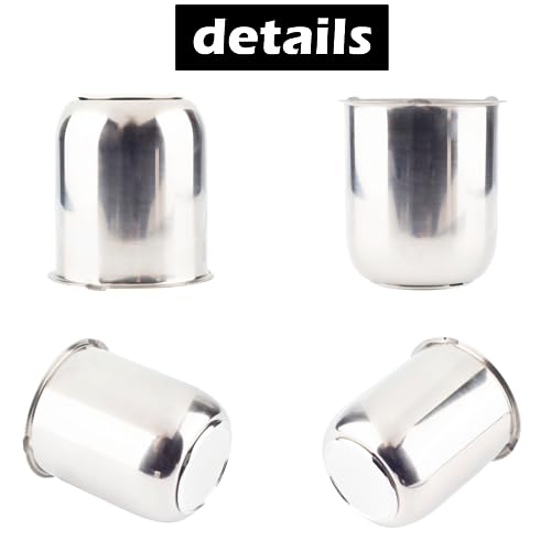 2Pcs 3.19" OD 3.62" H Trailer Wheel Center Caps with Removable Top - color: Mirror Polished, size: 3.19" OD 3.62" H