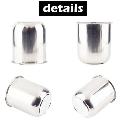 2Pcs 3.19" OD 3.62" H Trailer Wheel Center Caps with Removable Top - color: Mirror Polished, size: 3.19" OD 3.62" H