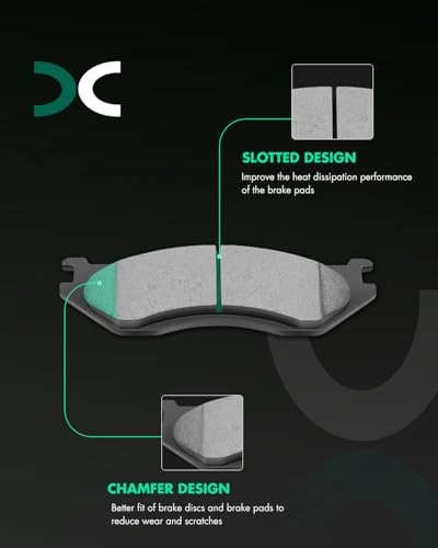 SCITOO Ceramic Brake Pads Sets Fit For Dodge For Ram 1500 2002-2005 - size: Front D966 [4PCS]