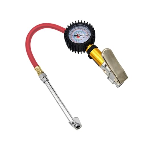 Digital Tire Pressure Gauge with Inflator, 0-220 PSI, Accuracy, Universal Fit Cars and Trucks (Red)