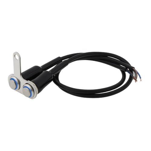 OTOTEC 12V LED Motorcycle Handlebar Switch Adjustable Mount Stainless Steel Momentary ON/Off Button Switch, Blue