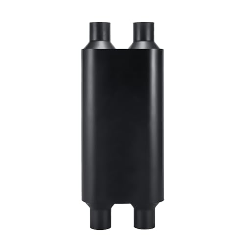2.5in Muffler Chamber 80Series 2.5" Universal Mufflers,Performance Race Exhaust Muffler 2.5 in,Aggressive Sound,Black(2.5" dual in/2.5" dual out/overall 23") - size: 2.5" dual in | 2.5" dual out | overall 23", style: Dual in | Dual out