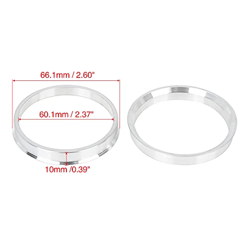 X AUTOHAUX 4pcs 66.1 to 60.1 mm Aluminium Alloy Hub Centric Rings - size: 60.1mm