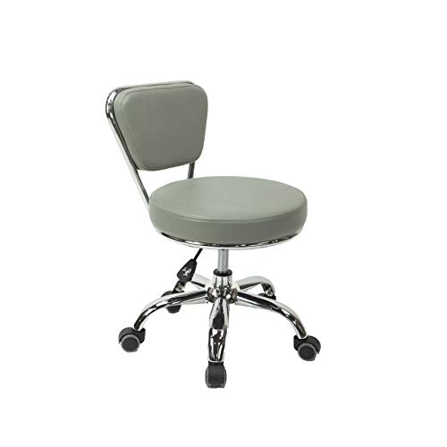MAYAKOBA Dayton Rolling Stool with Backrest – Storm Gray Pneumatic Seat, Adjustable Height 13"-15", Ergonomic Design for Home Office, Garage, Gardening, Lab, School, Mechanic Tasks - color: Storm Gray