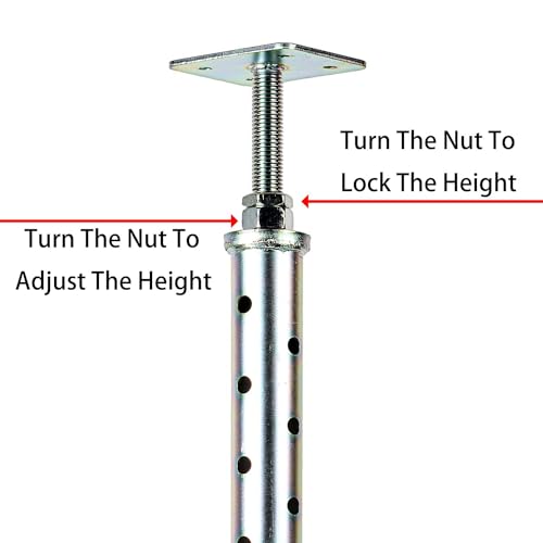 2 Pack Basement Floor Jack 20" - 33" Adjustable Jack Adjustable Support Beam House Jack Post - Suitable for Cellar Ceilings, Underground Passage, basements, Underground bunkers