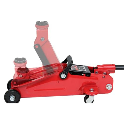 K Tool International 63097A 2 Ton Automotive Trolley Floor Jack with Jack Stands for Garages, Repair Shops, and DIY, 4,000 lbs. Capacity, Hydraulic Lifting Range 5-1/8" to 13", Heavy Duty Steel, Red