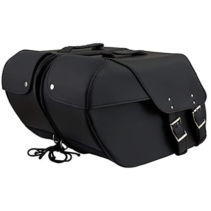 Milwaukee Leather PVC 2-Strap Throw-Over Easy Zip off and off Motorcycle Saddlebags - LG - color: SH669ZB-BLACK, size: Large