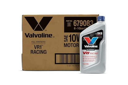 Valvoline VR1 Racing Synthetic SAE 10W-30 Motor Oil 1 QT, Case of 6 - size: 1 QT, Case of 6, style: Full Synthetic VR1