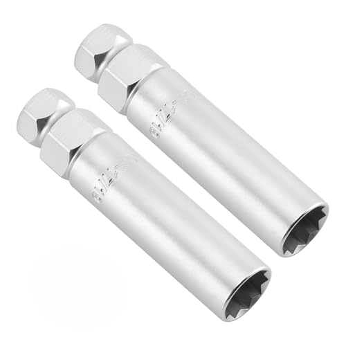 CASOMAN 2-Piece 10 Spline Lug Nut Key, Wheel Lock Removal Tool Kit for Easy Removing and Installing Aftermarket & Factory Wheel Tire Lug Nuts, CR-V Steel - size: 2-Piece Set