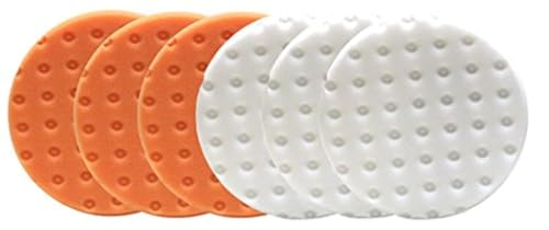 Smart Foam Pads Dual Action 5.5 inch Cut and Polish Combo (3-White, 3-Orange, 5.5 inch) | Perform 2-Step Compounding/Polishing Automotive Paint Correction Detail with Ease!