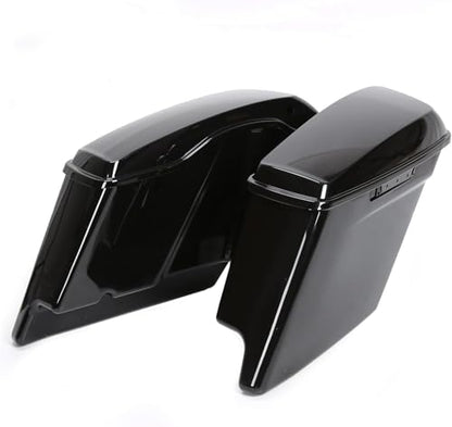 ECOTRIC 5'' Extended Stretched Saddlebags Compatible with 14-24 Harley - color: Black, size: Style1