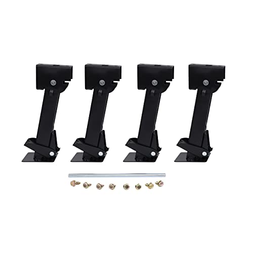 Dumble RV Stabilizer Jacks - 4pk Attachable Telescoping Travel Trailer Jack Stabilizer Stands and Jack Rod, Black,Silver
